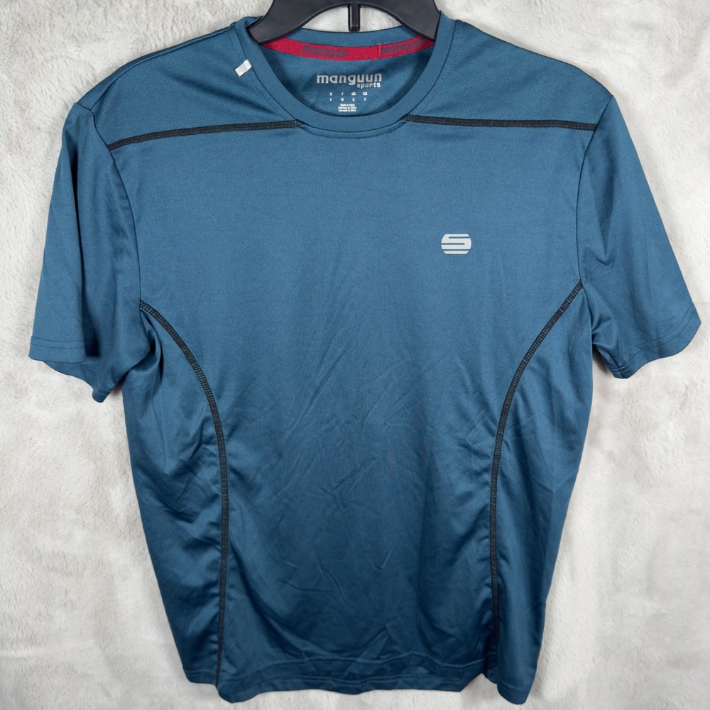 Manguun Sports Teal Quick Dry Athletic T Shirt Men's Small‎